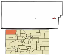 Location of the City of Craig in Moffat County, Colorado