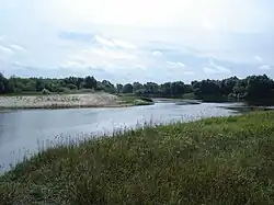 The Moksha River separates Sasovsky and Pitelinsky Districts