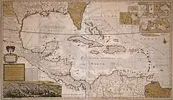 Moll's Map of the West-Indies or the Islands of America in the North Sea, c. 1715