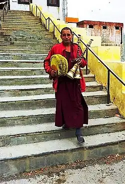 Monk at Key Monastery Spiti, Himachal Pradesh, India.
