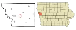 Location of Turin, Iowa