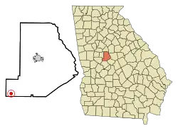 Location in Monroe County and the state of Georgia