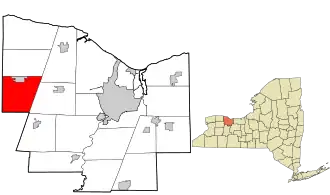 Location in Monroe County and the state of New York
