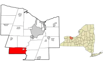 Location in Monroe County and the state of New York