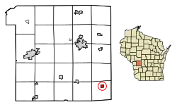 Location of Kendall in Monroe County, Wisconsin.