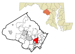 Location of Wheaton–Glenmont, Maryland