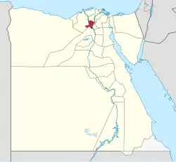 Monufia Governorate on the map of Egypt