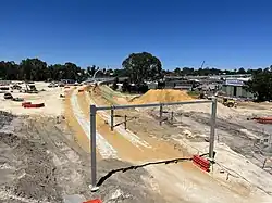 Railway line before tracks are laid