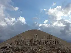 Mount Nemrut, East Terrace thrones in foreground