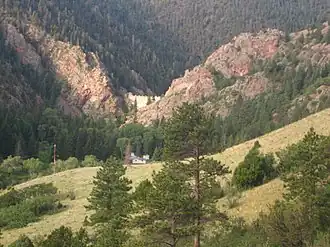 Cimarron Canyon State Park, just below the dam for Eagle Nest Lake.