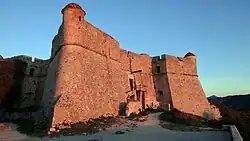 East side of the fort during sunrise.