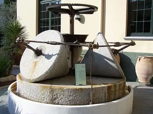 Olive mill with conical millstones (Spain)
