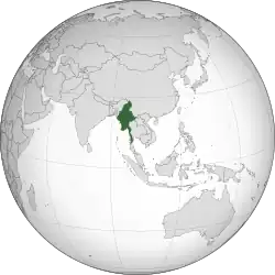 Location of Republic of the Union of Myanmar