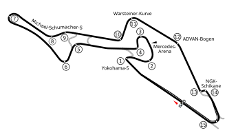 Layout of the Nürburgring "GP-Strecke" circuit