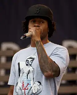 Haley performing with N.E.R.D. at Pori Jazz in 2010
