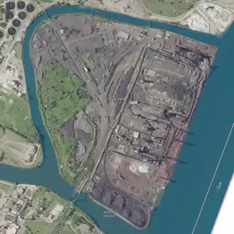 Aerial image of an island.