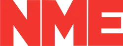Logo for NME. The capitals letters N, M and E are spelled out close together in a large, red font.