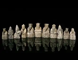 Image 30The 12th-century Lewis chessmen in the collection of the National Museum of Scotland (from History of chess)