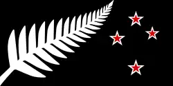 "Silver Fern" (Black with Red Stars) by Kyle Lockwood (2015)