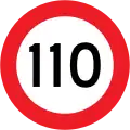 110&nbsp;km/h speed limit