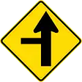 Side road on the left with priority (diamond)