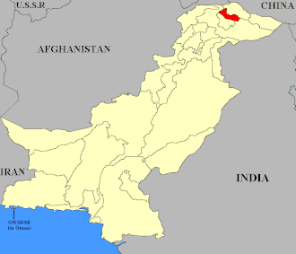 Map of Pakistan with Nagar highlighted