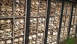 The Biru Skull Wall, a local funerary practice