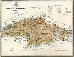 Map of Nagy-Kukullo County in the Kingdom of Hungary