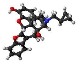 Ball-and-stick model of naltriben