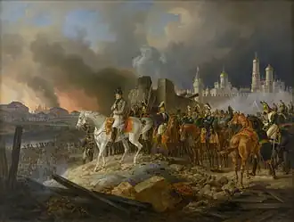 Napoleon in Burning Moscow, depicting Napoleon observing the Fire of Moscow, painted in 1841