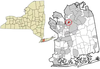 Location in Nassau County and the state of New York
