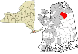 Location in Nassau County and the state of New York.
