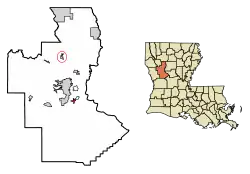 Location of Natchez in Natchitoches Parish, Louisiana.