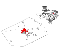 Location within Navarro County and Texas
