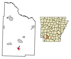 Location of Willisville in Nevada County, Arkansas.
