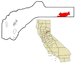 Location in Nevada County in the state of California