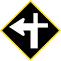 Crossroads with priority (route turns left)