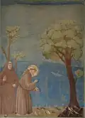 Nicolas Lokhoff. Copy of the picture. Saint Francis of Assisi Preaching to the Birds by Giotto di Bondone