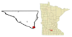 Location of North Mankato, Minnesota