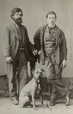 E.R.W. Hayter (L), Captain N. Primorac (R), and Boatswain, New York, 1871