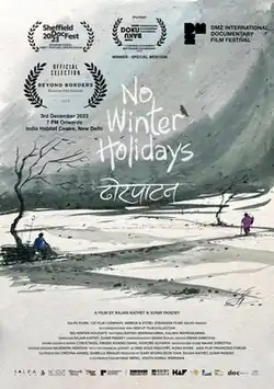 Poster of Nepali documentary No Winter Holidays (Dhorpatan).