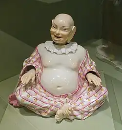 Chinese inspiration/Chinoiserie: Pagod, based on Asian figures of Budai by Johann Joachim Kändler, c. 1765, hard paste porcelain, Metropolitan Museum of Art, New York City[34]