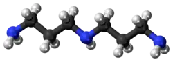 Ball-and-stick model of the norspermidine molecule