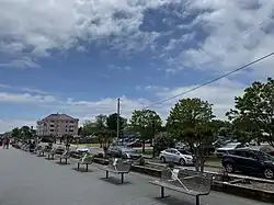 Along the boardwalk with Southwinds Condominiums in background