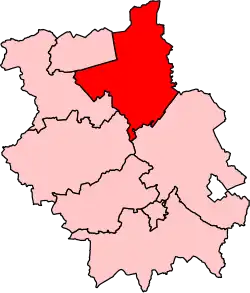 Map showing the location of the North East Cambridgeshire constituency in Cambridgeshire, under the boundaries created by the 2023 boundary review and first used at the 2024 UK general election.