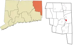 Danielson's location within the Northeastern Connecticut Planning Region and the state of Connecticut