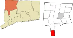 Roxbury's location within the Northwest Hills Planning Region and the state of Connecticut