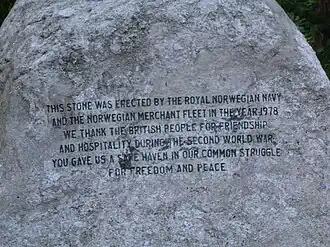A nearer picture of the Norwegian stone in Hyde Park