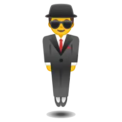 Man in Business Suit Levitating emoji