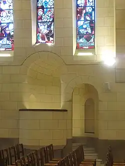 The pulpit, integrated into the wall